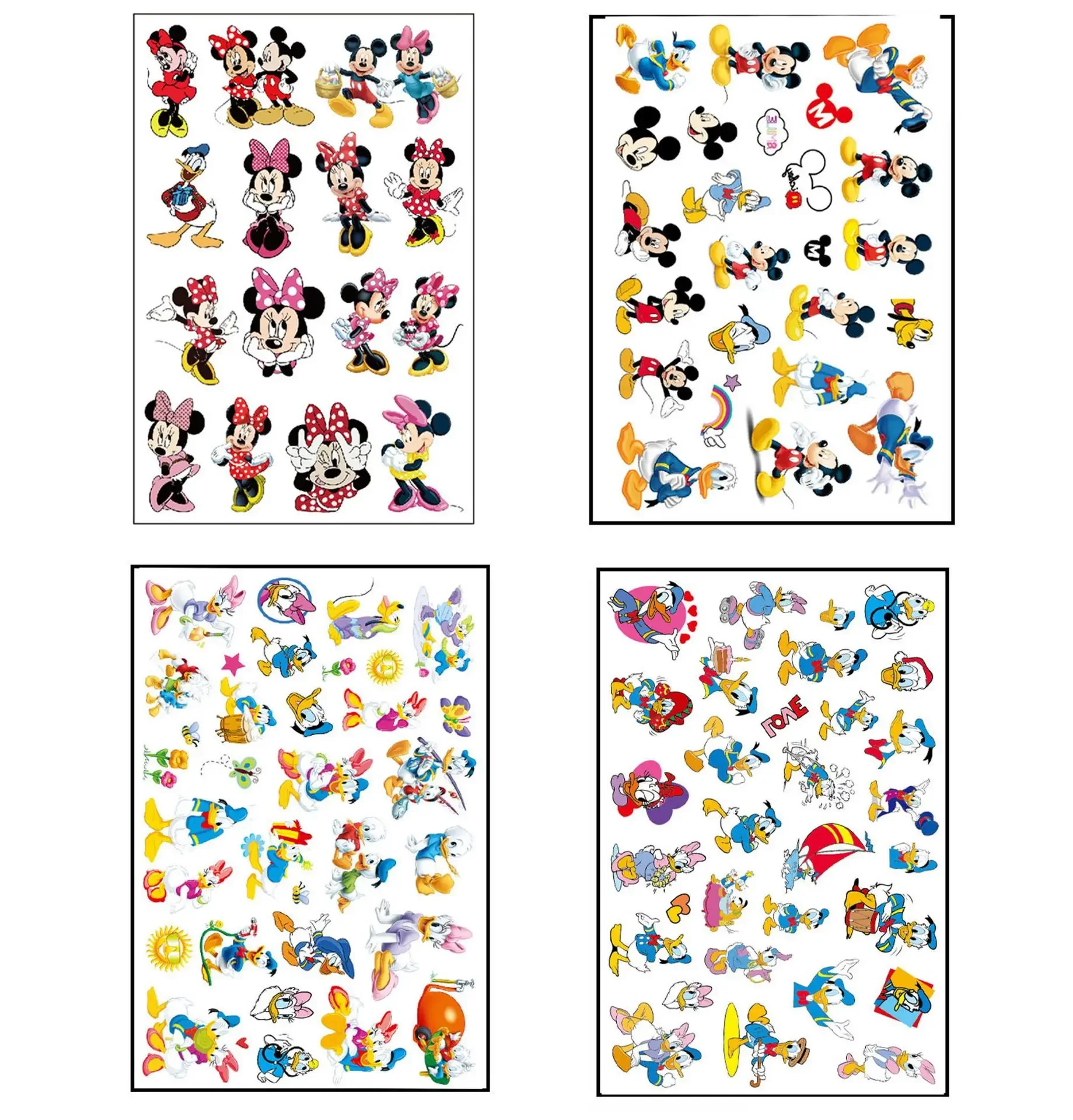 Disney Cute Mickey Mouse Tattoo Sticker Cartoon Minnie Daisy Donald Duck Anime Sticker Accessories Kids Toy Birthday Party Gifts