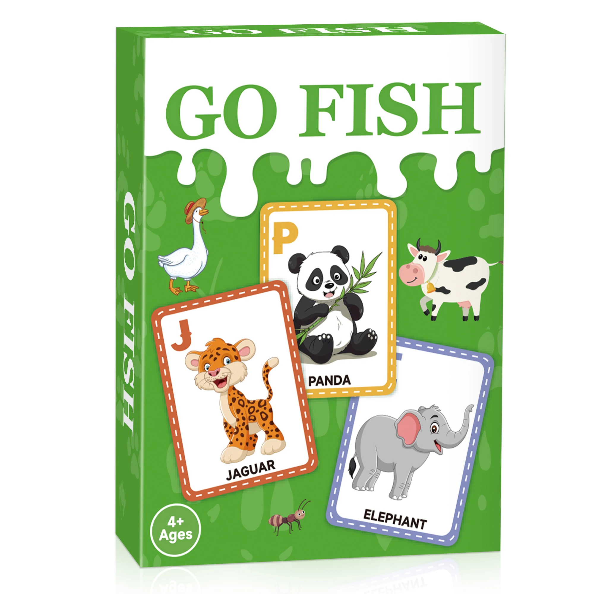 

[Карточная игра Go Fish] Обучающая карточная игра с алфавитом для детей 4-8 лет, подарки на день рождения, семейные игровые вечера, дошкольное образование