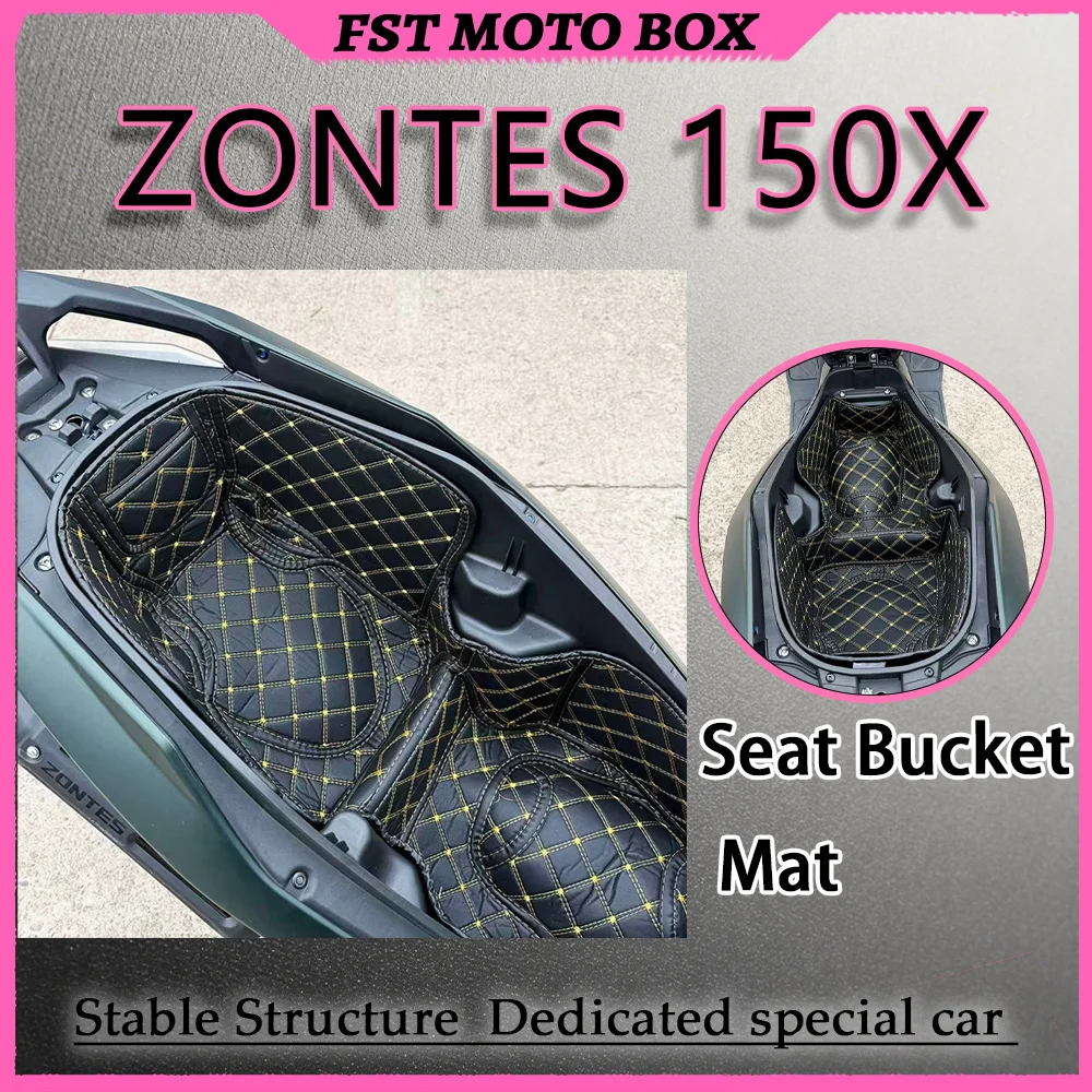FOR ZONTES 150X Leather Seat Bucket Mat Full Coverage Rear Storage Box Liner Scratch-Resistant Shock-Absorbing Noise-Reducing