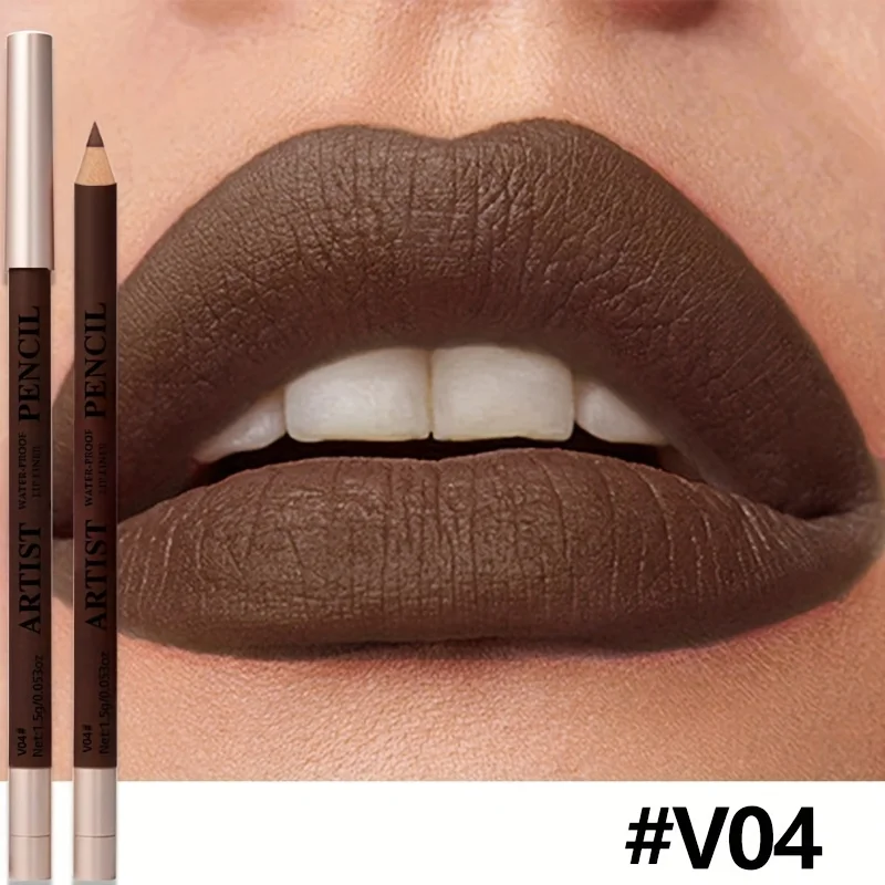 قلم تحديد الشفاه غير اللامع مقاوم للماء، تركيبة غير جافة تدوم طويلاً، جميع أنواع البيج، مكياج الشفاه غير اللامع لأحمر الشفاه والبطانات اللامعة