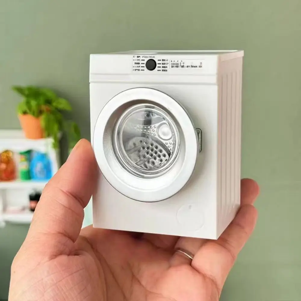 1:12 Movable Washing Machine Miniature Simulation Drum Washing Machine Furniture Micro Models DIY Doll House Accessories