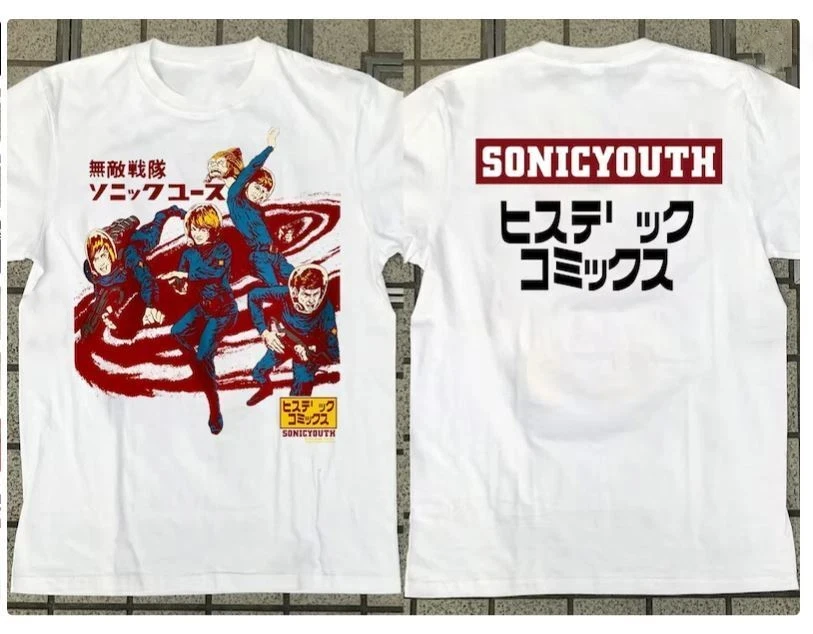 Camiseta con estampado del tour por Japón de Sonic Youth de 1992, modelo "Hysterical Astronaut", para uso diario informal, regalos para fanáticos masculinos y femeninos