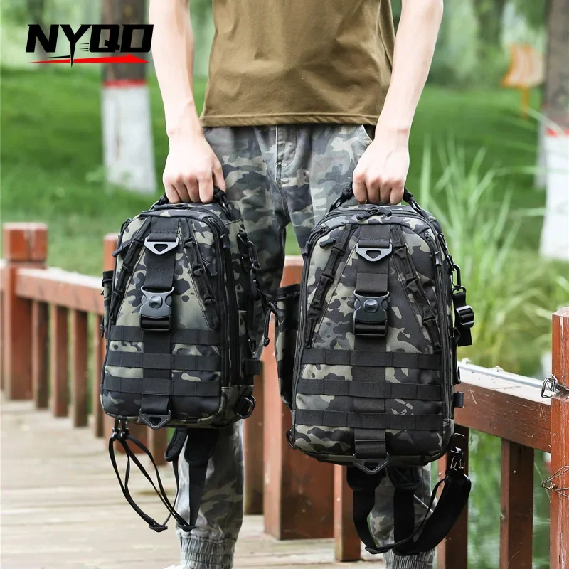 Large Capacity Tactical Luya Backpack Male Multifunctional Outdoor Travel Hiking Cycling Camouflage Backpack Crossbody Bags Men