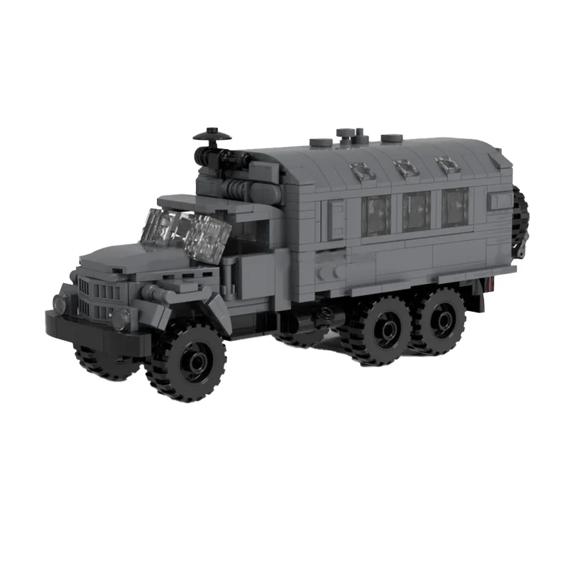 520-teiliges graues Kommando-LKW, technisches modulares MOC, beliebtes Bausteine-Modell, Kinder-Montagespielzeug-Set, Puzzle, Geburtstagsgeschenke