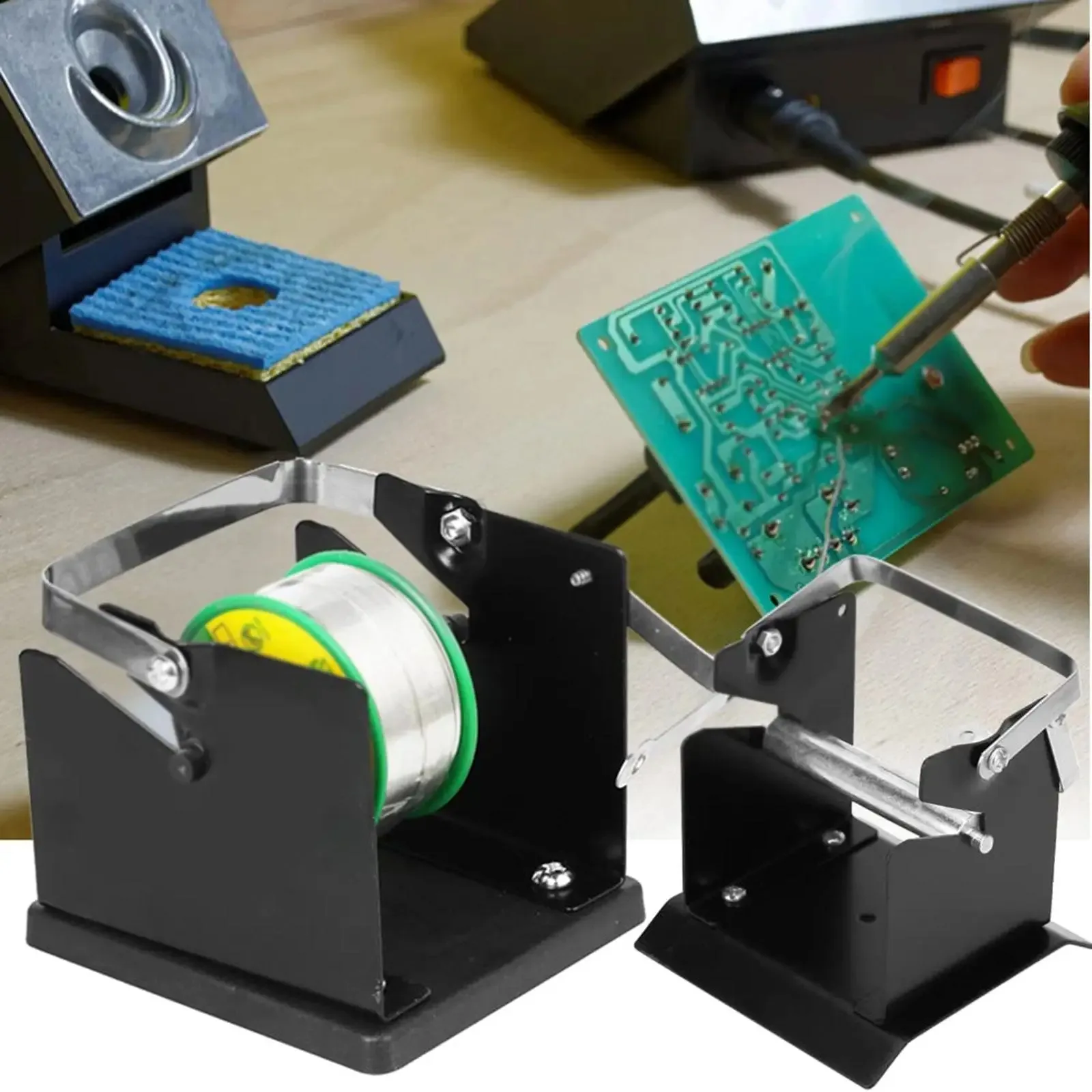 Compact Solder Wire Spool Dispenser Holder, Adjustable Metal Reel Stand For Workbench, Welding Wire Organizer Tool image 3