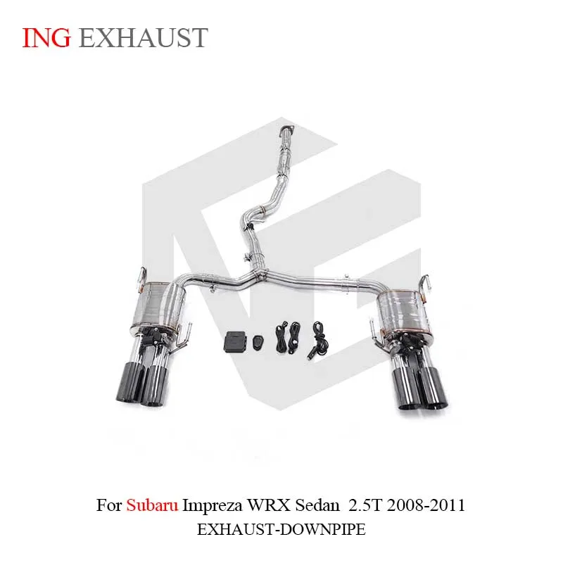 ING stainless steel catback for Subaru Impreza WRX Sedan  2.5T 2008-2011  Tube Header  Exhaust  System Valved muffler