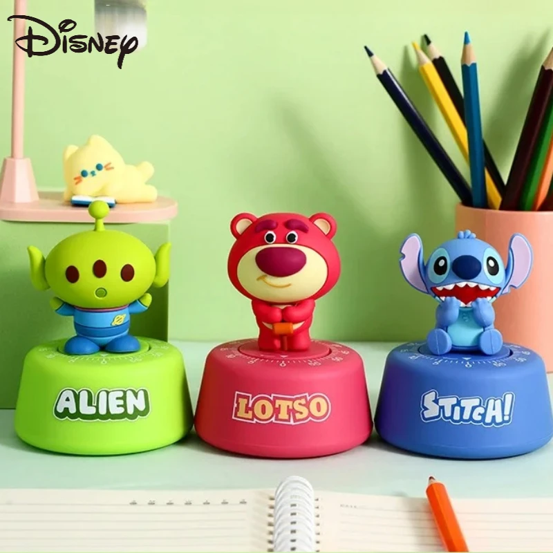 

Disney Stitch Alien Lotso Timer 3D Cartoon Anime Figure Mechanical Timer Cute Kitchen Cooking Time Nap 60 Minutes Timer Ornament