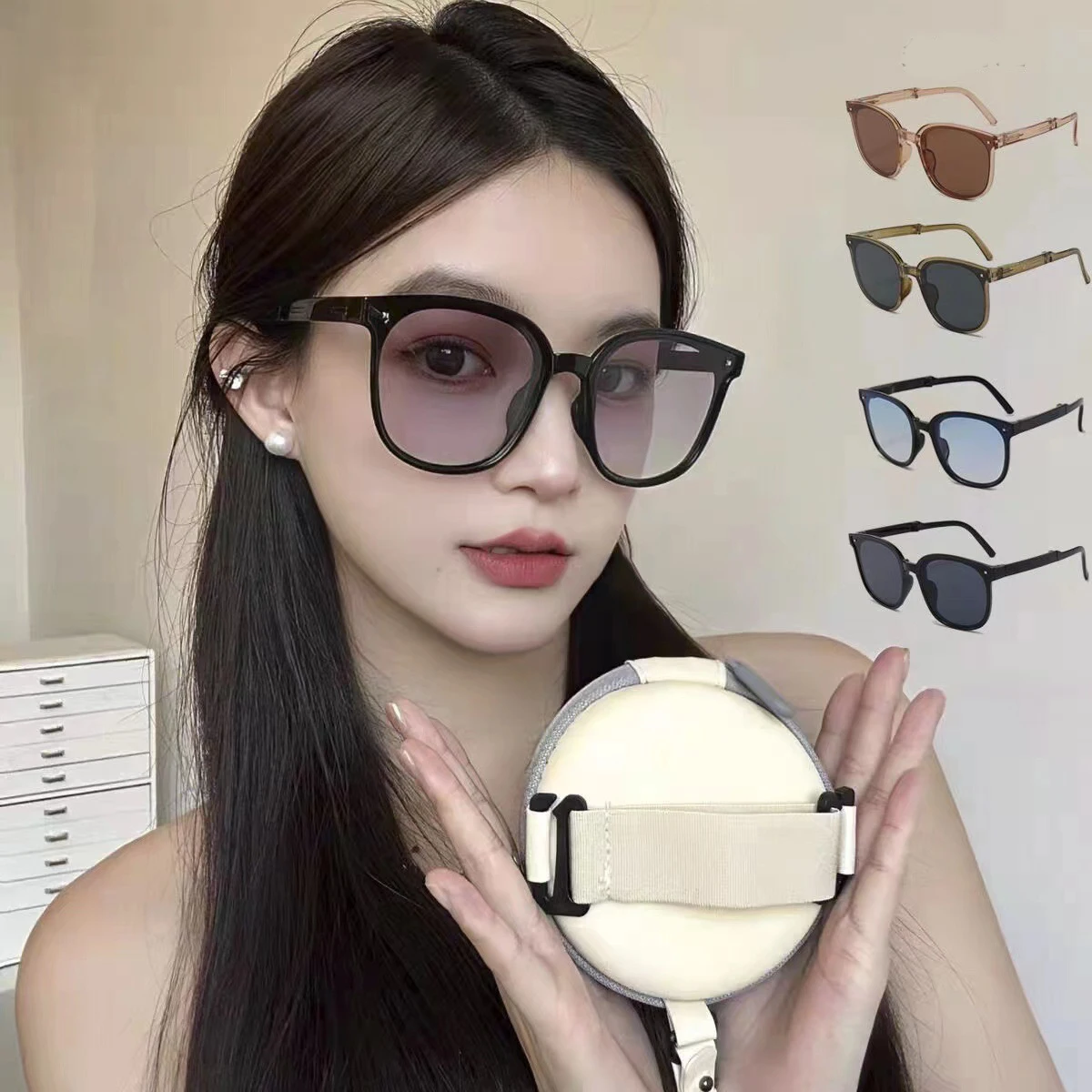 

Light Small Foldable Banana Under The high-definition Sunglasses Female Senior Sense Polarized Sunglasses Lentes De Sol Glasses