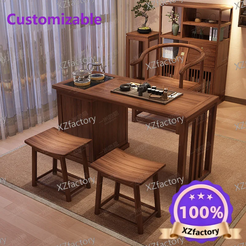 Factory Direct 2026 Top Rated Solid Wood Balcony Tea Table Coffee Chair Combination  Office  Storage