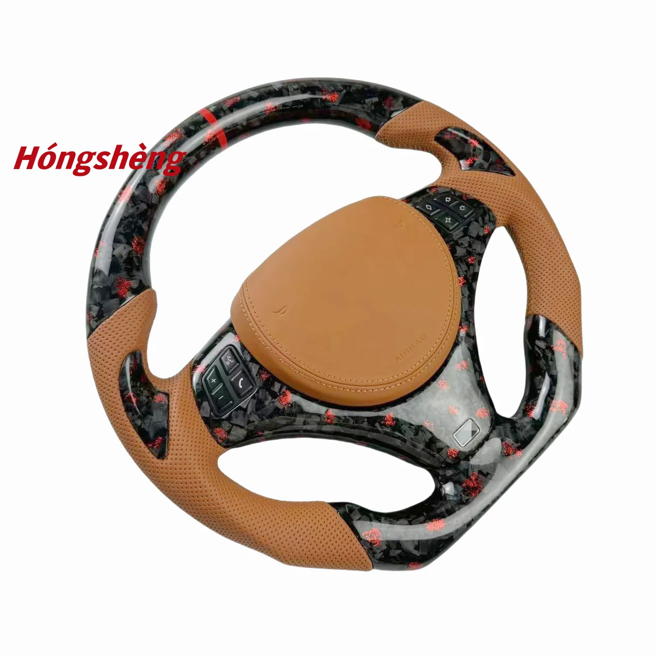 For BMW E90, E92, E91, E93, E82 M3 Sports Carbon Fiber Steering Wheel Custom Red Forged Carbon Fiber Steering Wheel