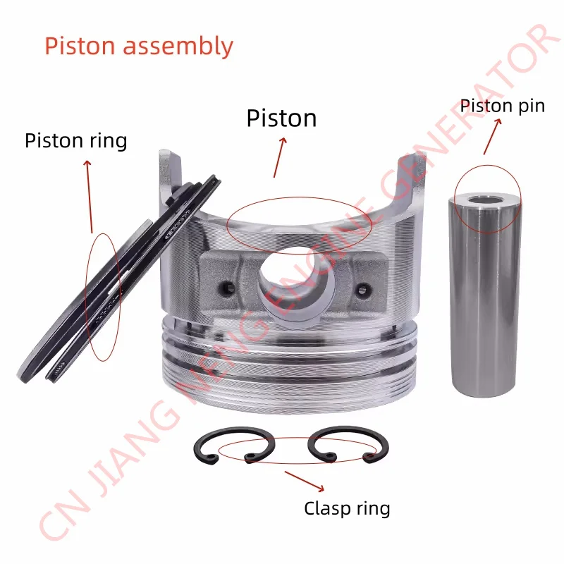 SINGLE CYLINDER AIR-COOLED DIESEL ENGINE KD192F KD195F 198F 1100F 1105F 1102F GENERATOR 6KW 8KW 10KW PISTON ASSEMBLY PISTON RING