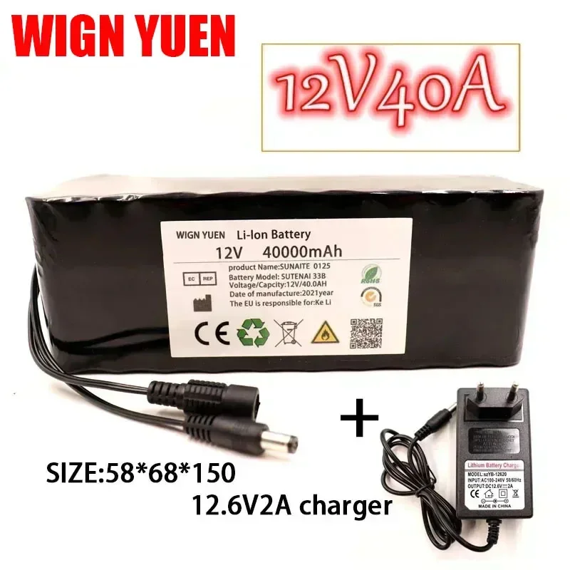 

18650 Li ion battery 12V 40ah 3s10p 12.6V 40000mah is used for xenon lamp of inverter, solar street lamp is used for vehicle ins