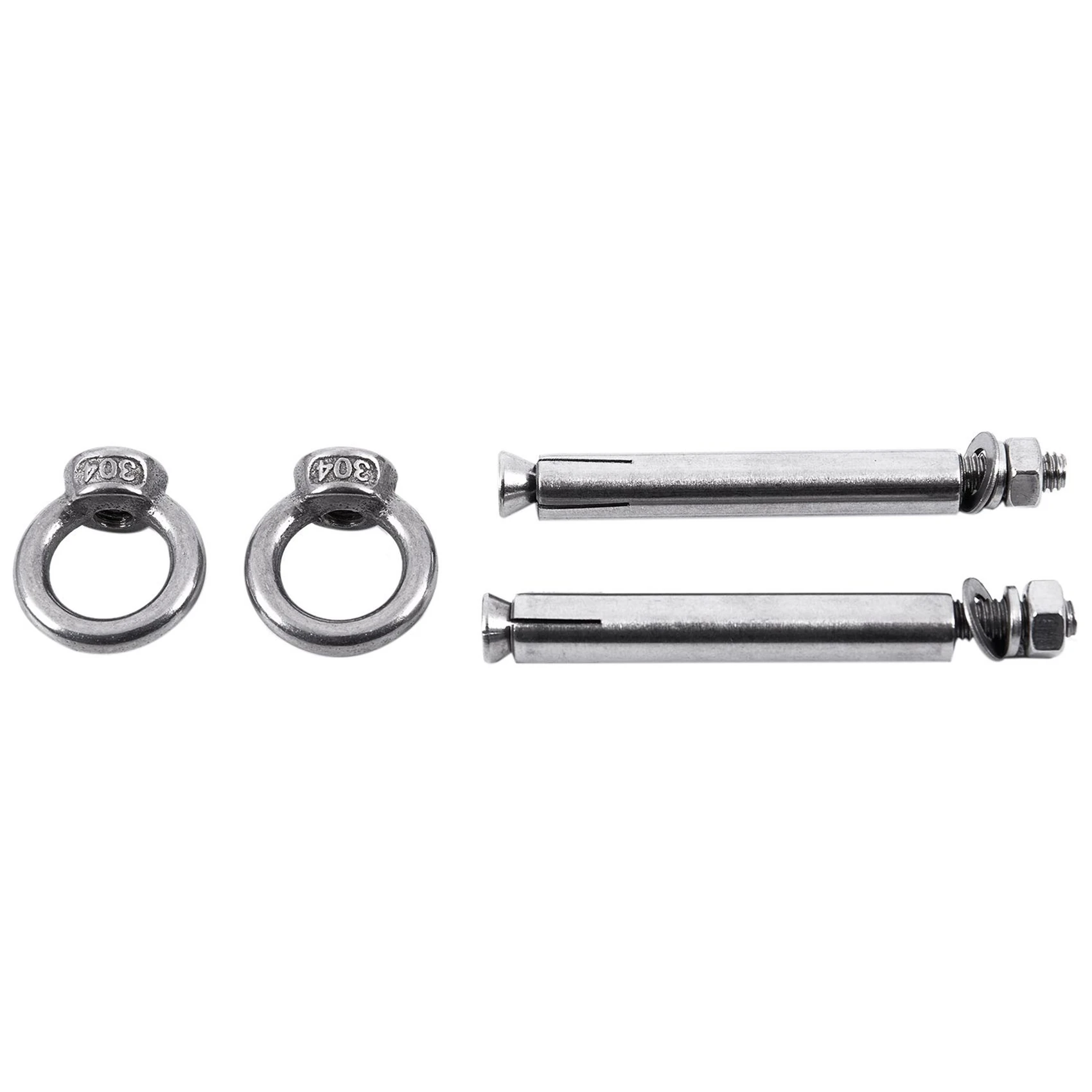 Boulons à œil d'ancrage de bouclier de Style brut en acier inoxydable ABRE-12Pcs M6 X 82Mm, argent