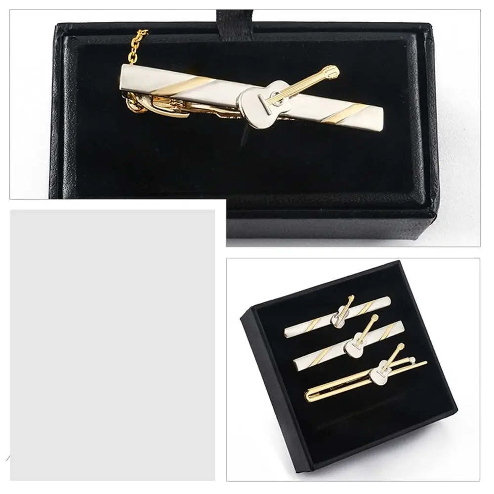 Formal Necktie Bar Clasp Instrument Clasp Clip Copper Guitar Metal Tie Clips Violin Fashion Jewelry Men Necktie Buckle Gift