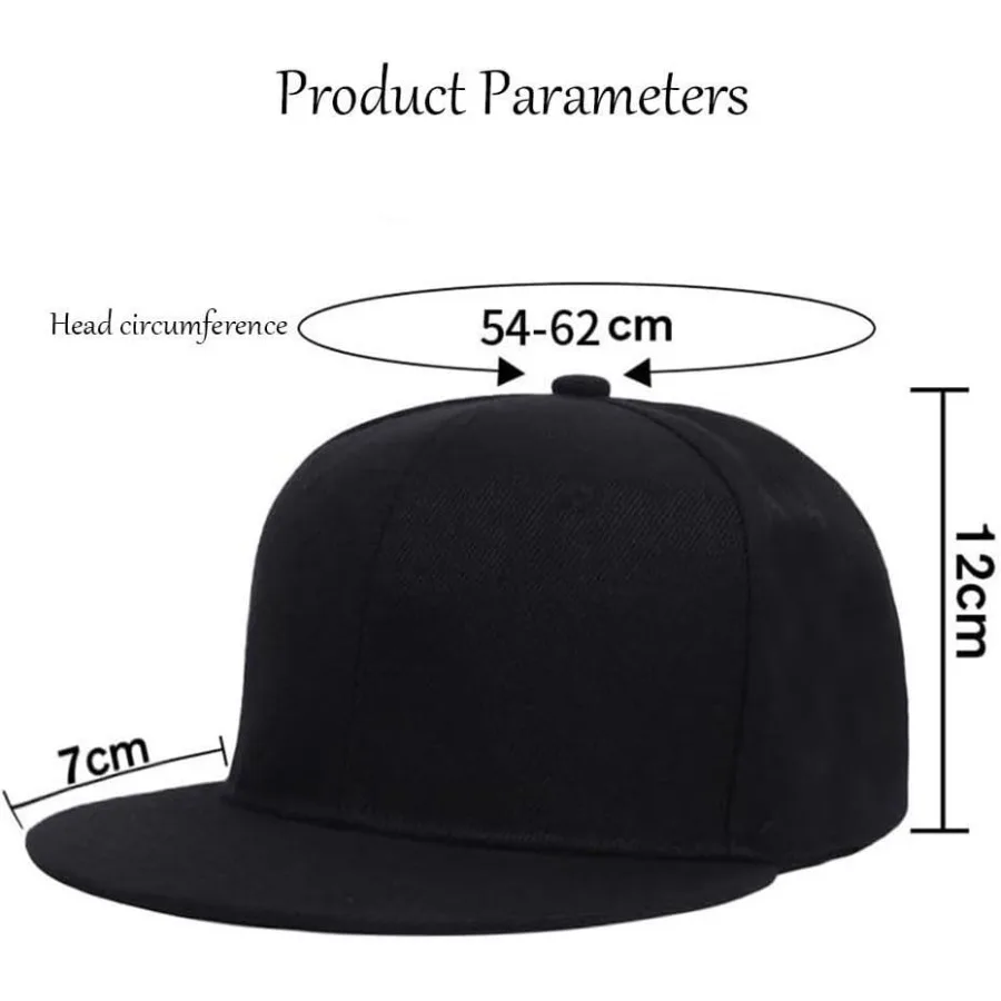클래식 스냅백 모자 남녀공용 힙합 스타일 플랫 빌 단색 디자인 조절 가능한 사이즈 캐주얼 야외용