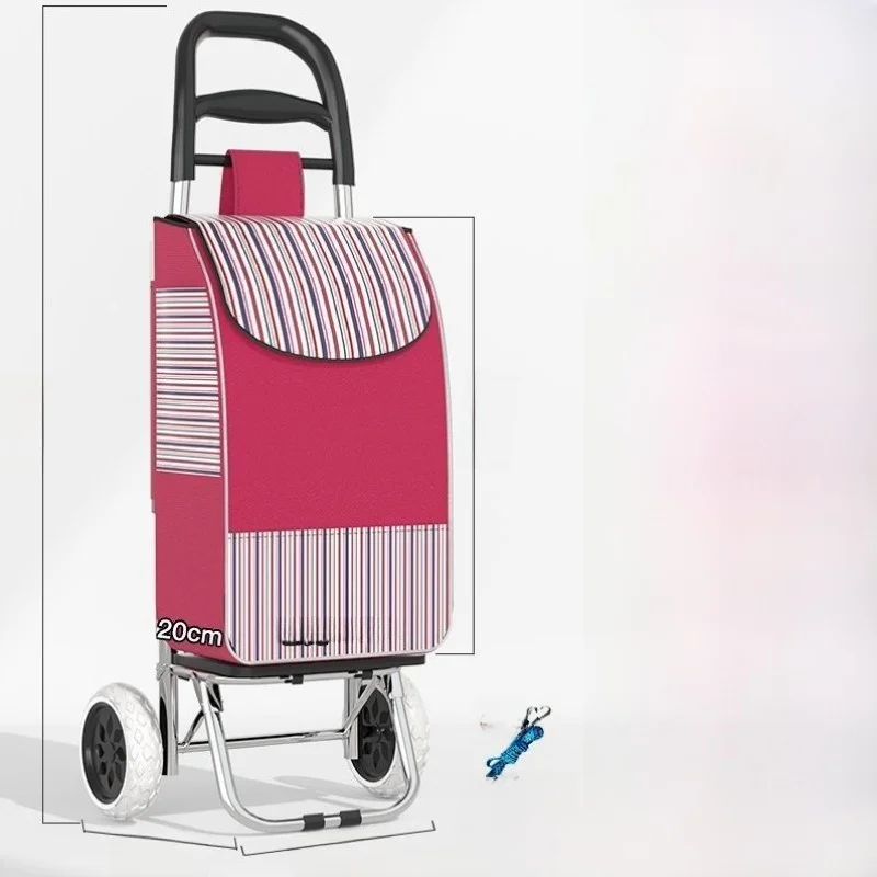 ultra-lightweight-foldable-hand-pulled-shopping-cart-stair-climbing-vegetable-buying-cart-retractable-handle-stainless-steel