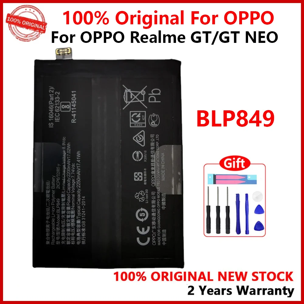 

Original Battery for OPPO Realme GT NEO, Replacement Batteries with Gifts, BLP849, 100% New