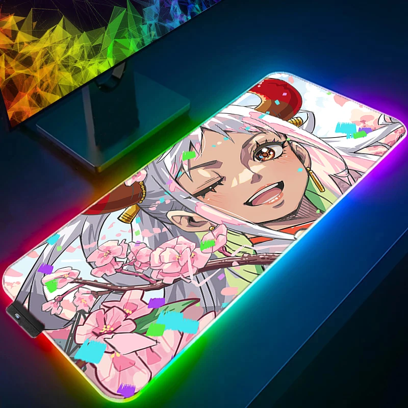 

RGB LED Mouse Pad Office Desk Mat Computer HD Mousepad Rubber Keyboard Pad PC Accessories Mouse Mat One Piece Yamato Tablet Pad