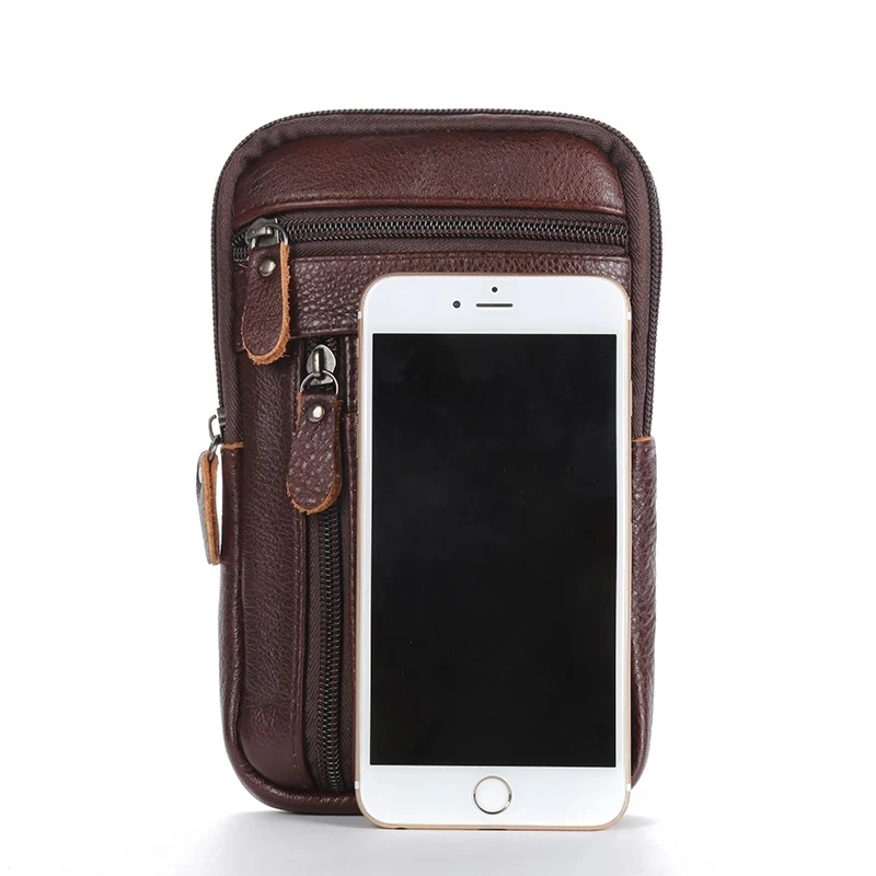 Cross Shoulder Genuine Leather Bag Husband Handbag For Men Belt Pouch Waist Fanny Pack Male Bum Kangaroo Hip Sack Belly Banana