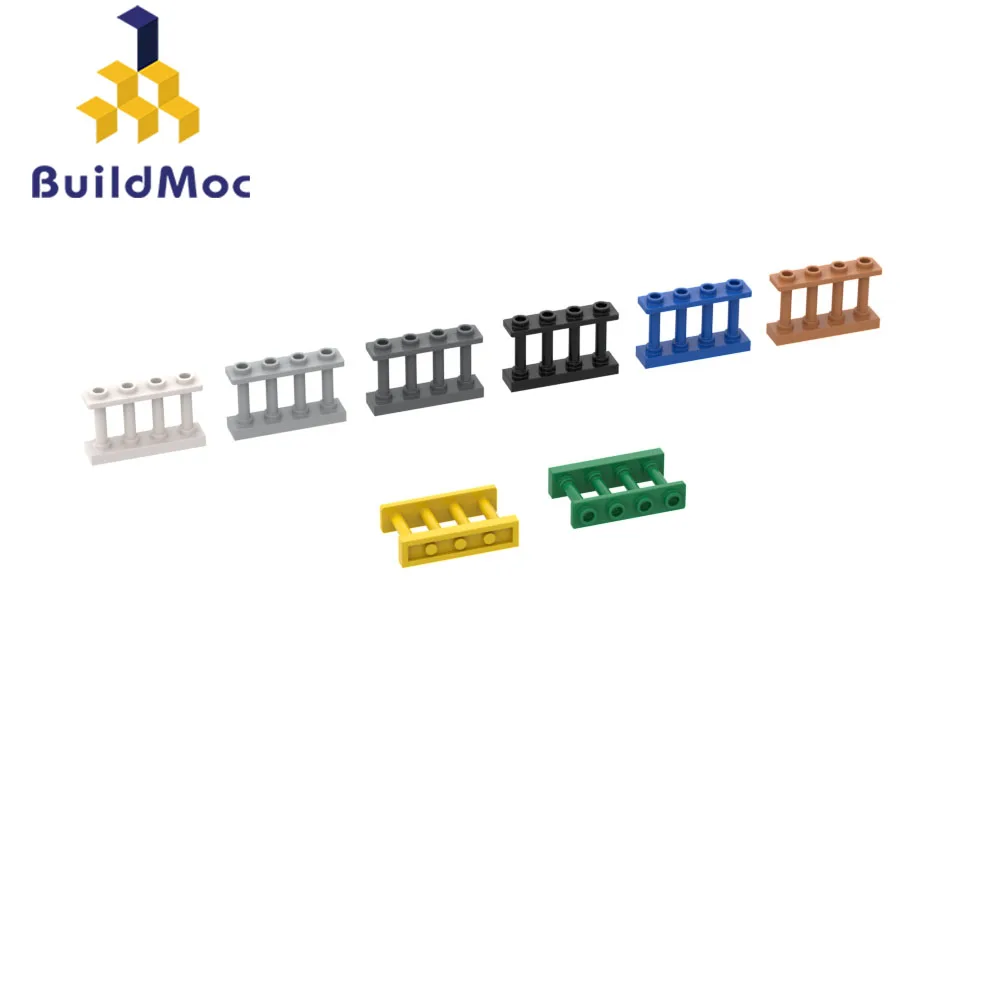 Buildmoc 15332-30055 cerca 1x4x2 spindled com 4 parafusos para blocos de construção peças diy educação elétrica brinquedos crianças presentes