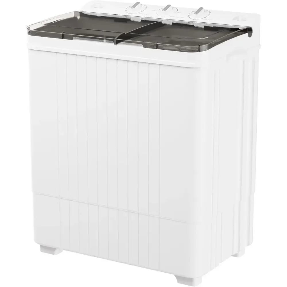 Compact 28-Pound Mini Washer and Dryer Combo with Twin Tub, Spin Cycle, and Soap Dispenser for Apartments, Dorms, RVs, and Campi