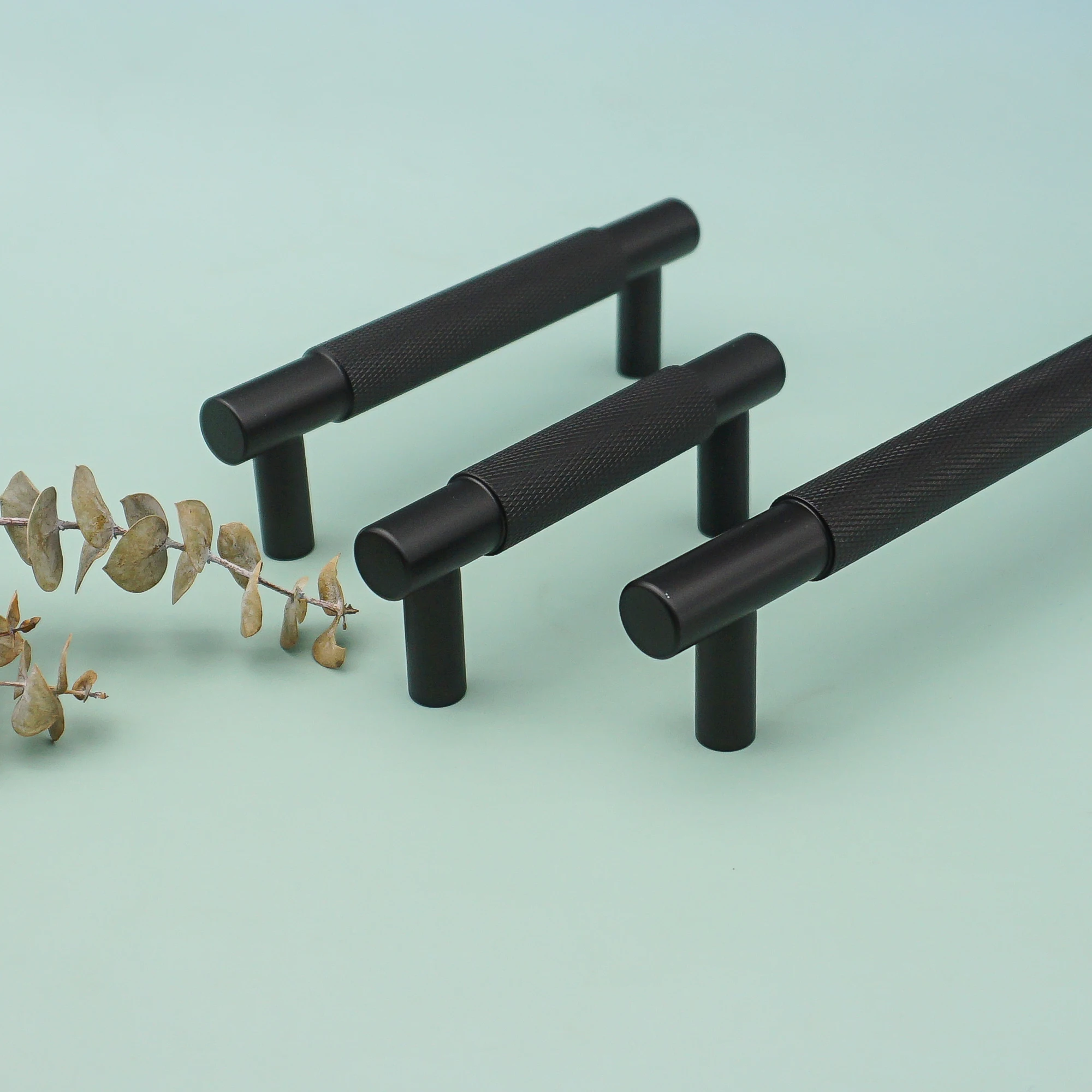 Matte Black Aluminum Alloy Cabinet Handles T Bar Drawer Knobs Modern Long Wardrobe  Pulls Kitchen Accessories Cupboard Door Knob