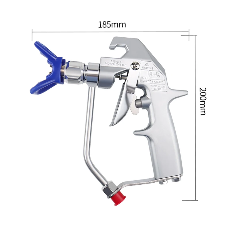 Imagem -02 - Prata Airless Pintura Pistola de Pulverização Pulverizador com Protetor do Bocal 517 Tip Pulverização Acessórios da Máquina 243283 5000 Psi