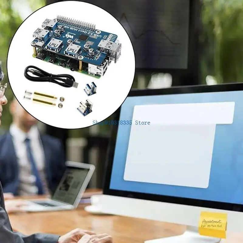 USB 3.2 Gen1 HUB Hat for with 4 x USB 3.2 Gen1 Ports, Driver-Free Compatible for USB 2.0 1.1