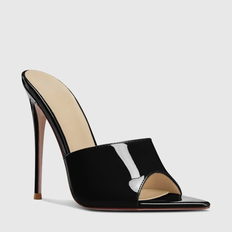 

European and American Temperament, Simple High Heels, Pointed Toes, Exposed Toes, Sandals, Ladies' Red Wedding Shoes