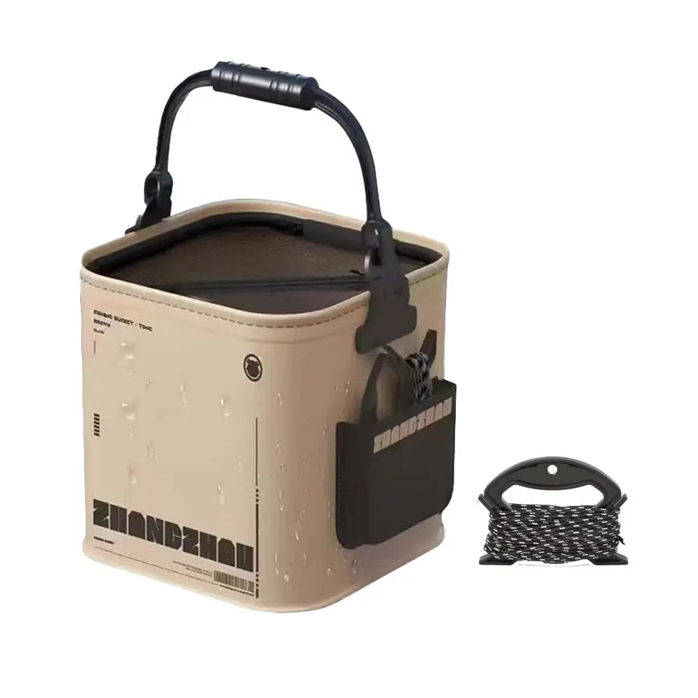 

13L/8L Foldable Fishing Bucket Waterpoof Multifunction Outdoor Camping Portable Bucket With Ergonomic Handle Fishing Accessories