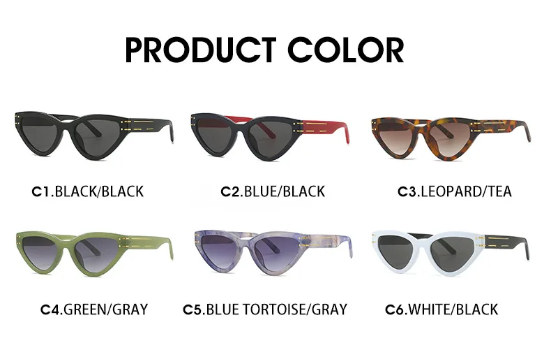 Vintage Cat Eye Sonnenbrille Frauen Männer 2024 Marke Designer Mode Goggle Sonnenbrille Weibliche Trends Shades Außerhalb Brillen UV400 – Detail 5