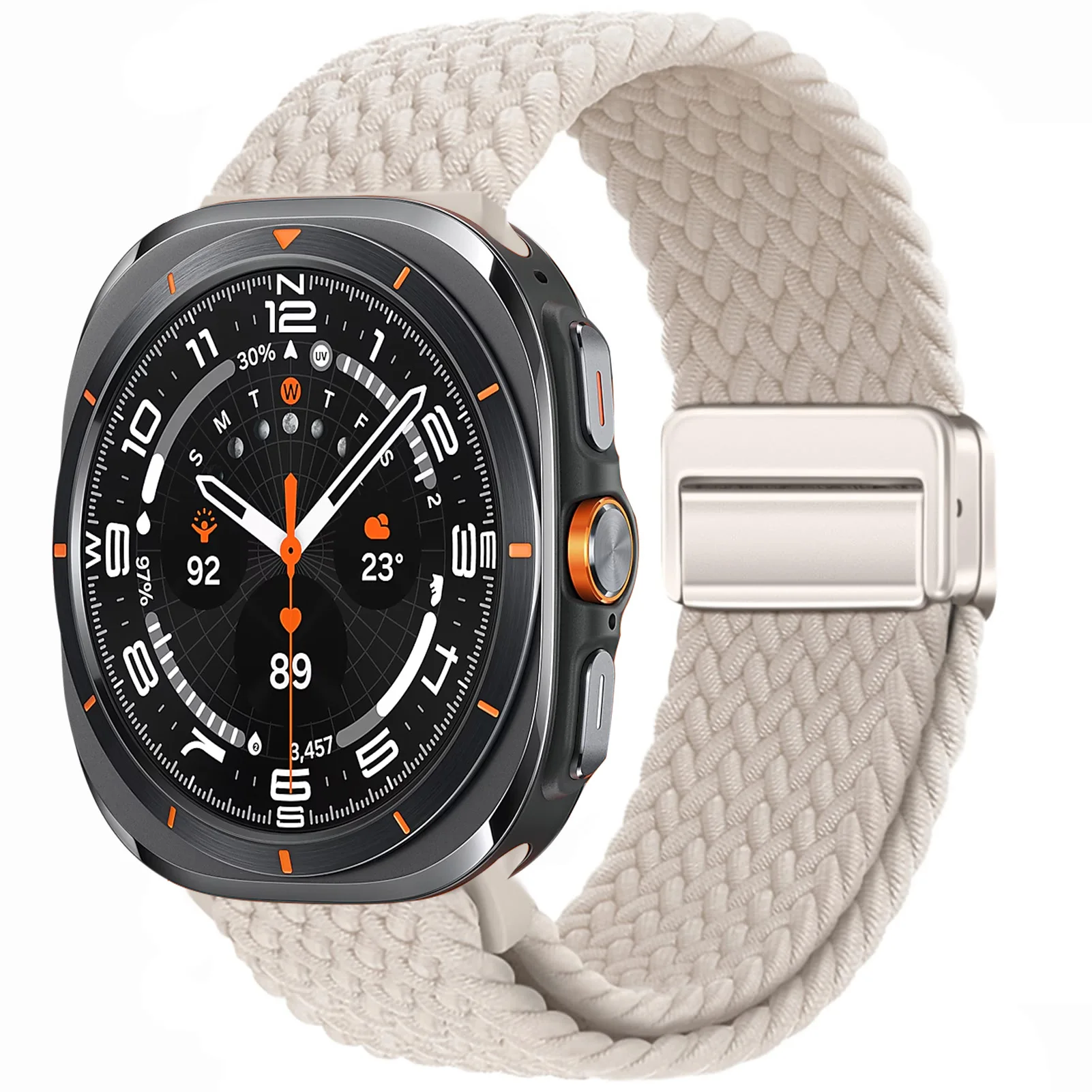 Nylon-Magnetschnallenarmband für Samsung Galaxy Watch Ultra 47 mm geflochtenes Solo-Loop-Armband für Galaxy Watch Ultra 47 mm Correa – Detail 12