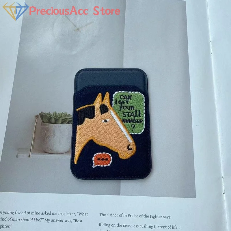 حافظة واقية للبطاقة المغناطيسية، حامل بطاقات جلدي مطرز بنظام تحديد المواقع العالمي (GPS) لمكافحة خسر حقيبة الهاتف المحمول، مشبك خلفي رفيع للغاية للهاتف المحمول