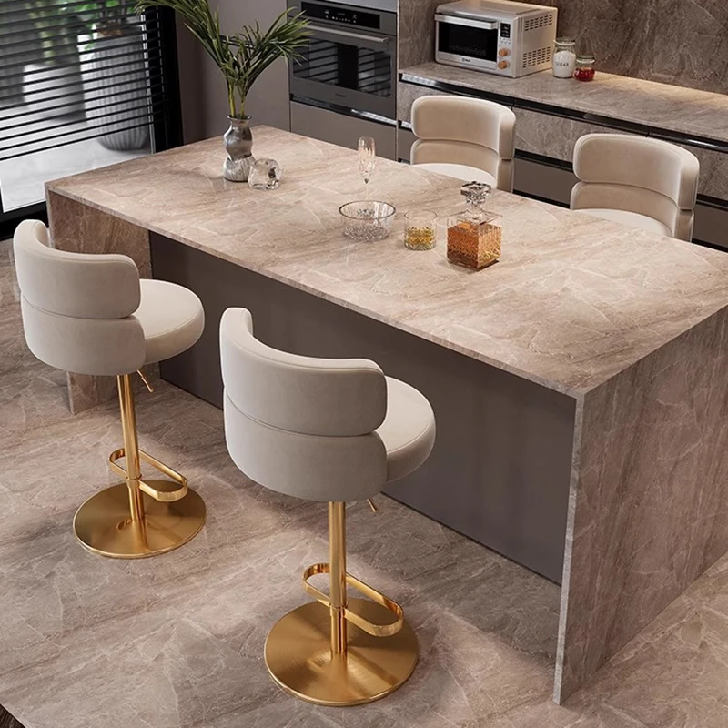 

Revolving Home Lounge Bar Chairs Back Adjustable Designer Luxury Stool Modern High Taburete Alto Counter Stools For Kitchen