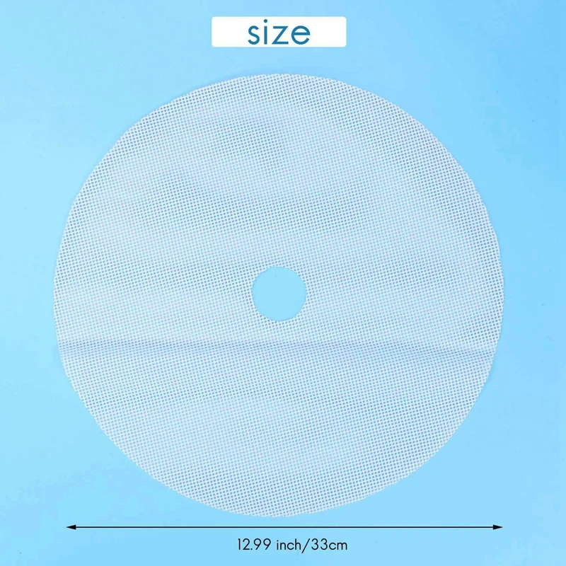 8 Pcs Round Silicone Dehydrator Sheets, Non-Stick Fruit Dehydrator Mats, Reusable Steamer Mat Mesh Sheet for Fruit Dryer-A13G
