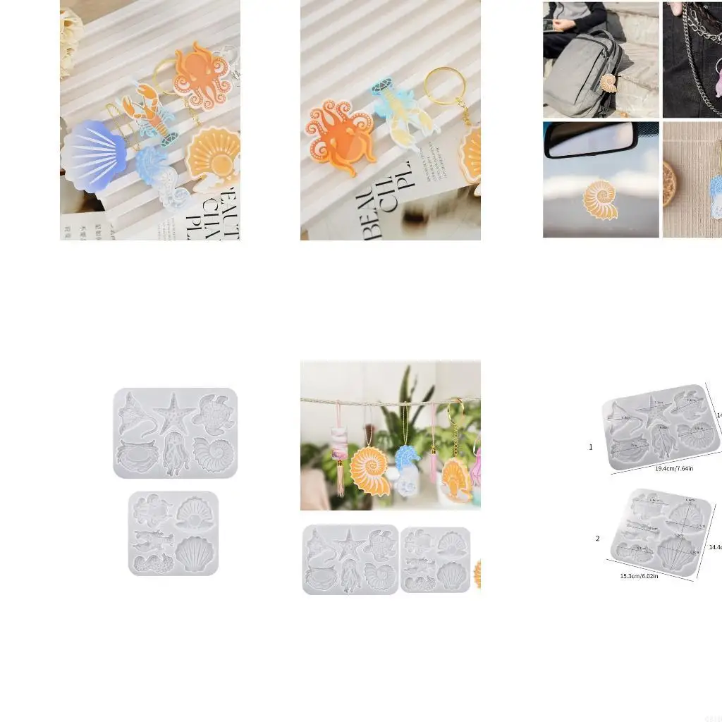 Silicone Pendant Moulds Keyring Mold Marine Animal Silicone Jewelry Mold Hand Making Accessories Silicone Material