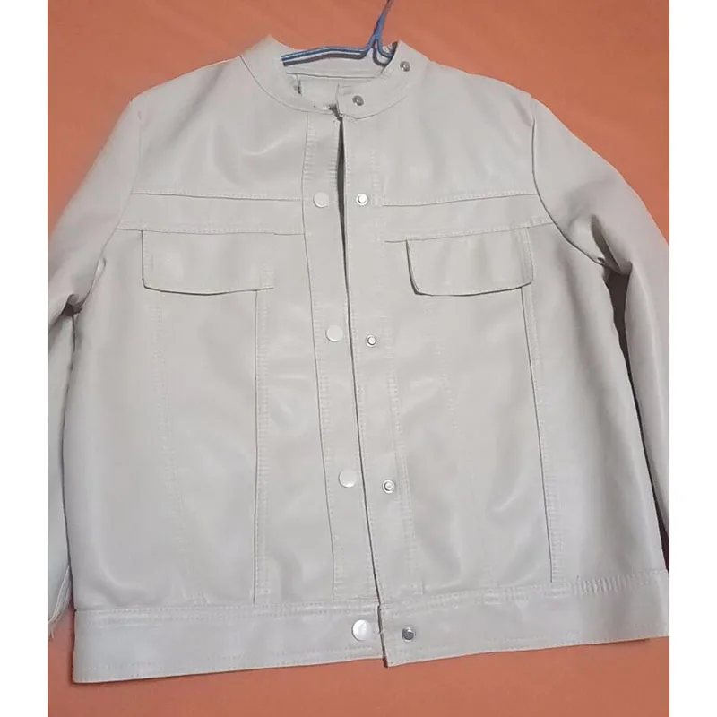 

Spring Ladies Long Sleeves PU Leather Jacket 2025 Feminine Short Faux Leather Coat Korean Women Solid Color Leather Tops Outwear
