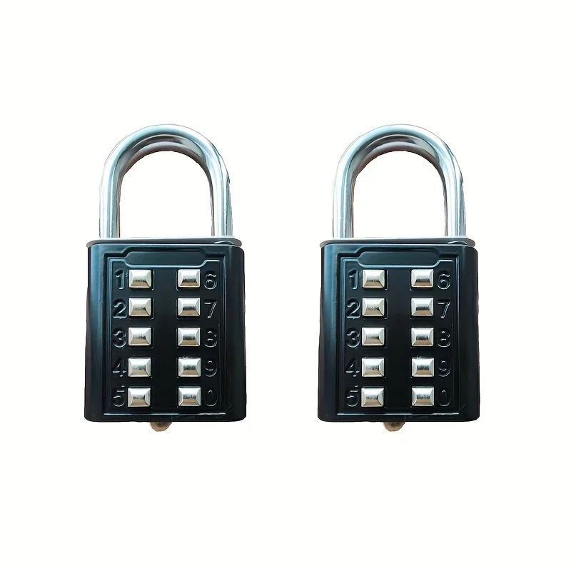 

10 Digits Password Code Outdoor Combination Padlock Waterproof Zinc Alloy Suitcase Travel Luggage Anti-thieft Keyed Smart Lock