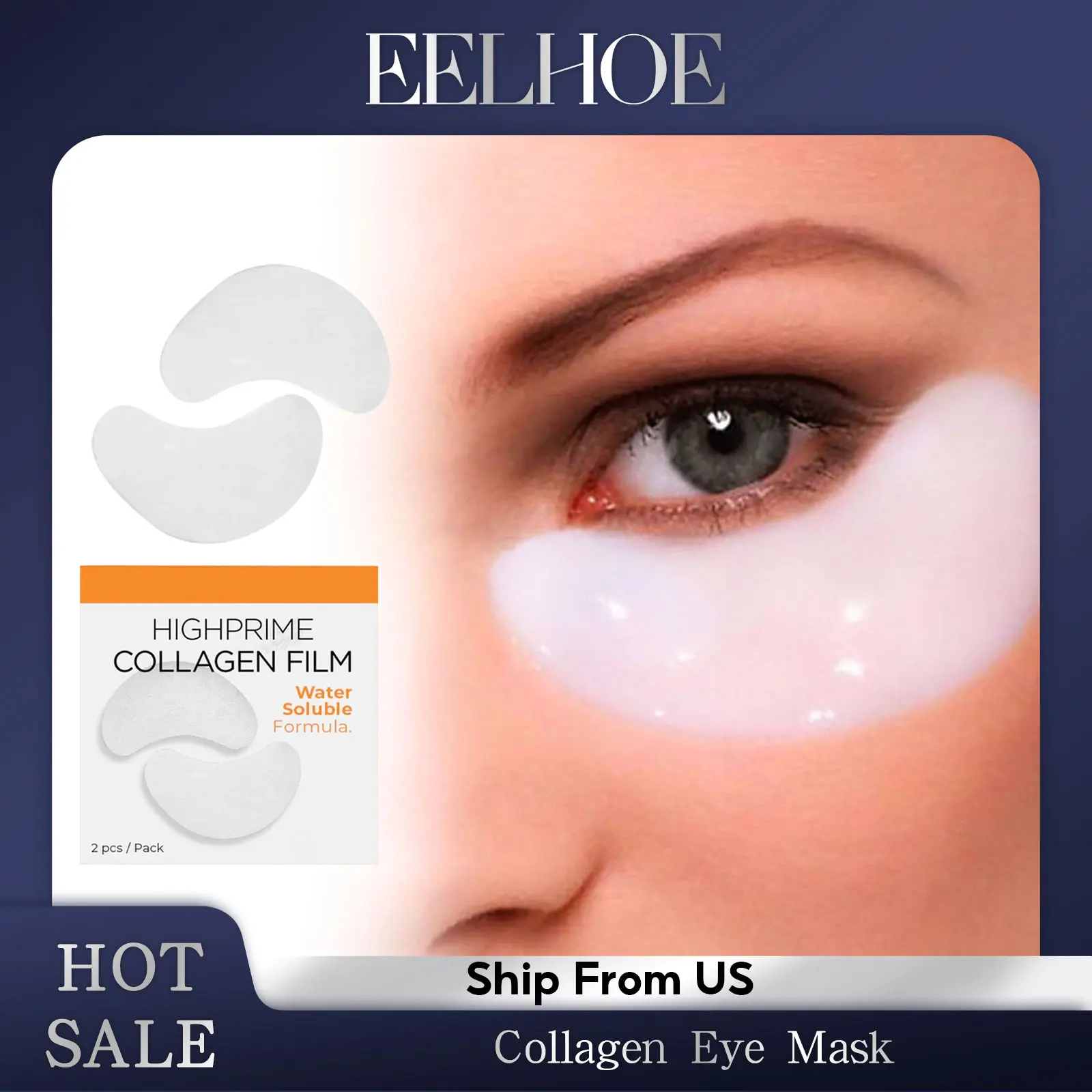 EELHOE Collagen Eye Patches Eye Bags Removal Wrinkles Dark Circles Patches Fade Fine Lines Lifting Firming Eye Moisturizing Mask