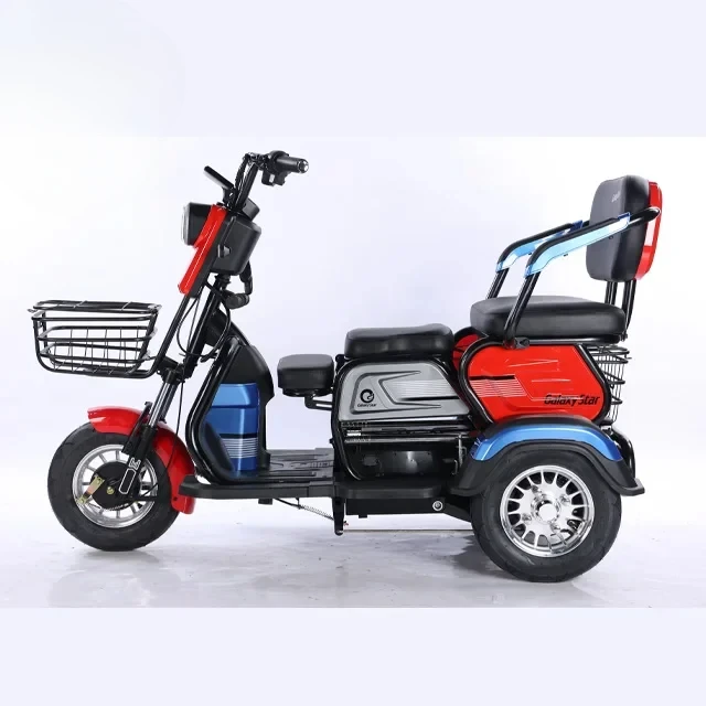 Electric Tricycle Color Matching New 48V60V600W Three-speed Alarm Prompt Electric Tricycle Export From Tianjin Factory In China