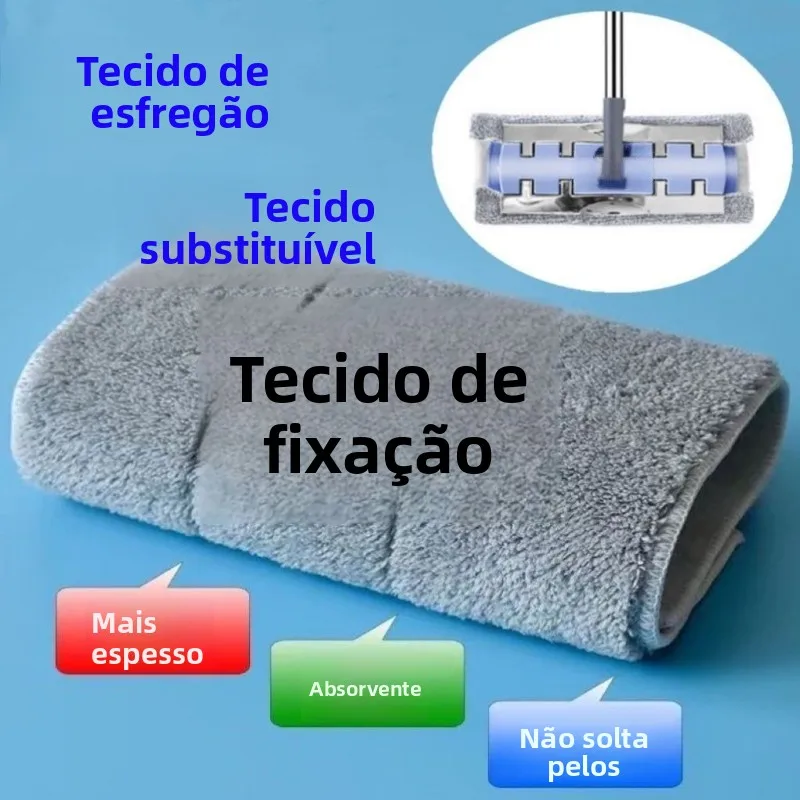 厚みのあるフラットモップヘッドクロス-クランプ式家庭用清掃ツール-長方形モップダスター-交換可能なパッドクランプ付き-ソリッドモップ-倉庫用