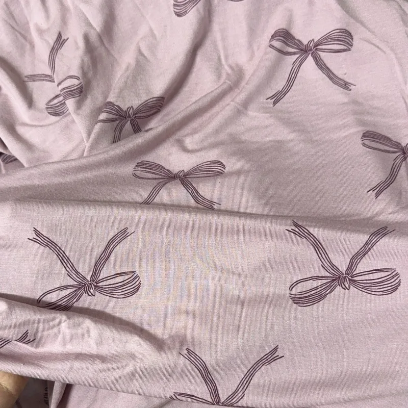 1meter Summer Printed Stretch Knit Fabric Soft Breathable Lightweight Comfortable Home T Shirt Loungewear Sleepwear Tablecloth