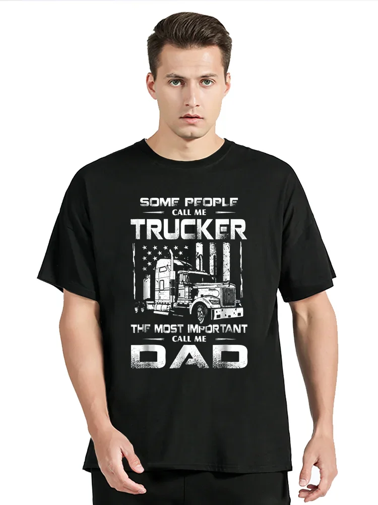 Funny American Trucker Father's Day Gift T-Shirt New 100% Cotton O-Neck Short Sleeve Casual TshirtMen's Clothing  Size S-3XL