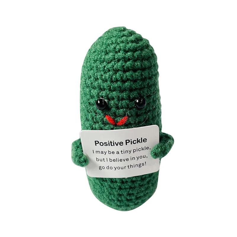 Positive Energy Potato Hug Pocket Hug Mini Handmade Plush Knitting Wool Potato Doll with Positive Card Funny Christams Gift