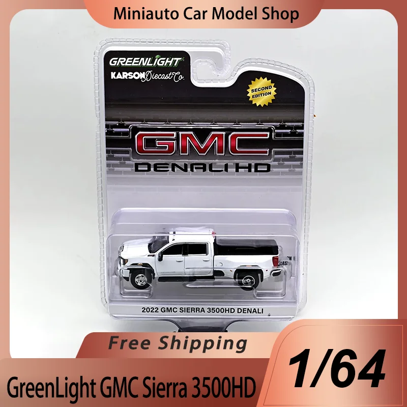 Nuevo en Stock, Greenlight 1:64, 2022 GMC Sierra 3500HD Denali, Modelo en Miniatura de Aleación Fundida a Presión, Camioneta GMC 3500HD, Juguete para Niños, Regalo