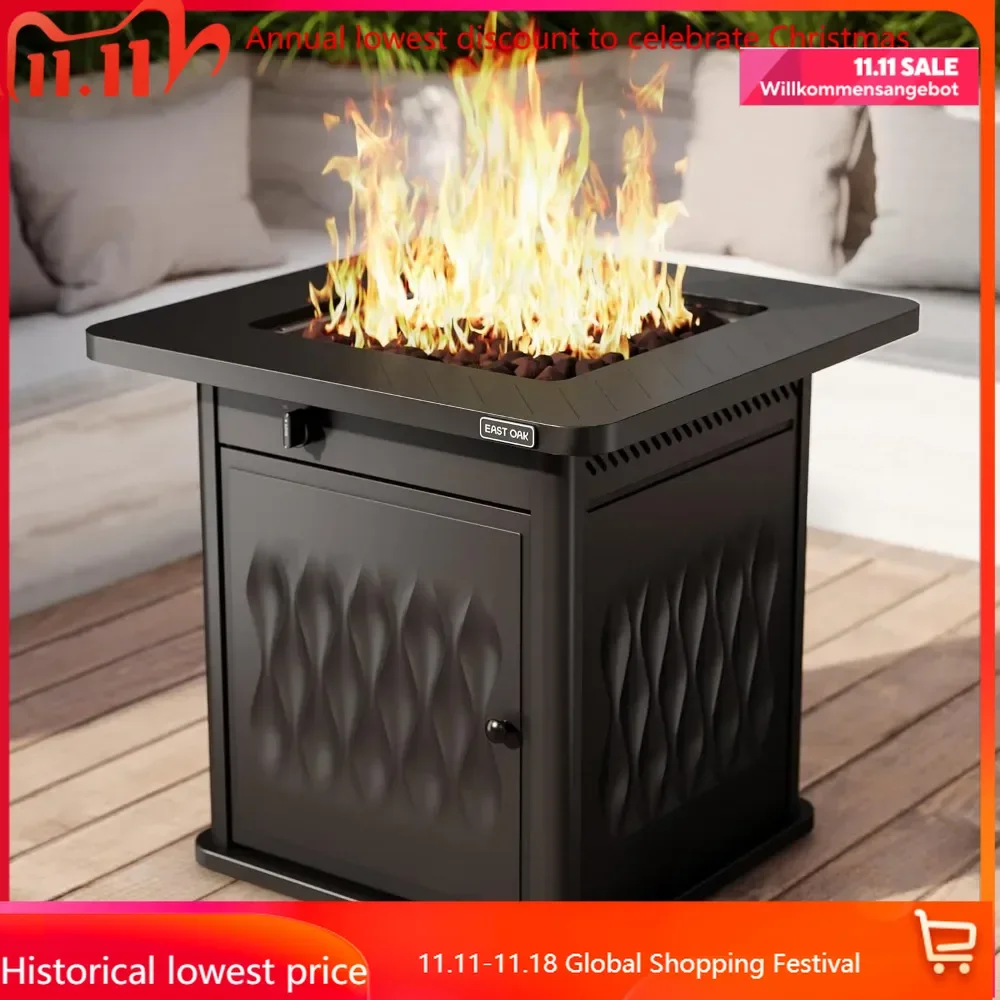 28'' Propane Fire Pit Table, 50,000 BTU Steel Gas FirePit for Outdoor, Outside Patio Deck and Garden, CSA Certified Fir