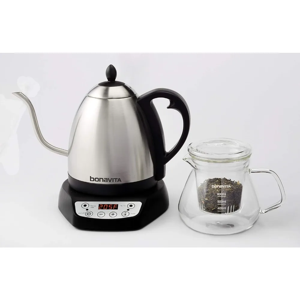 1L Digital Variable Temperature Gooseneck Electric Kettle for Coffee Brew and Tea Precise Pour Control, 6 Preset Temps