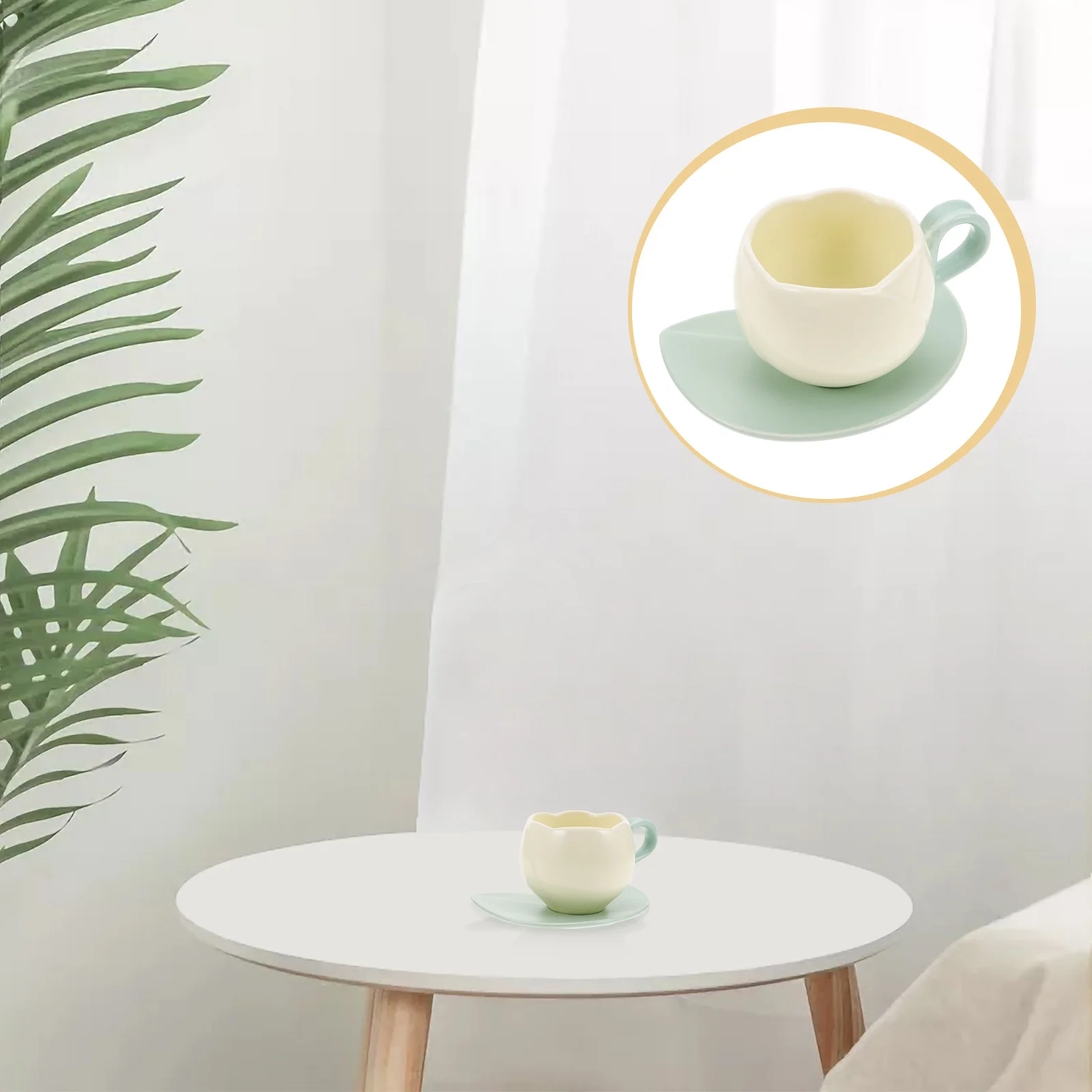 

1Set Ceramic Cup Saucer Set Floral Coffee Mug Aesthetic Design for Tea Coffee Juice Drinkware Home Decor