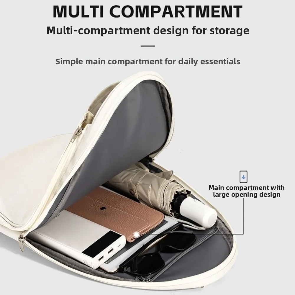 

Large Capacity Tennis Backpack Waterproof Lightweight Pickleball Backpack Zipper Closure Solid Color Racquet Bag Travel