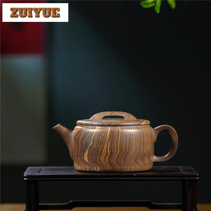 350ml Antique Yixing Purple Clay Teapots Handmade Large Caliber Pot Raw Ore Twist  Mud Tea Maker Kettle Zisha Tea Set Tea Gift